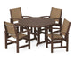 Polywood - Coastal 5-Piece Round Farmhouse Dining Set - FREE SHIPPING