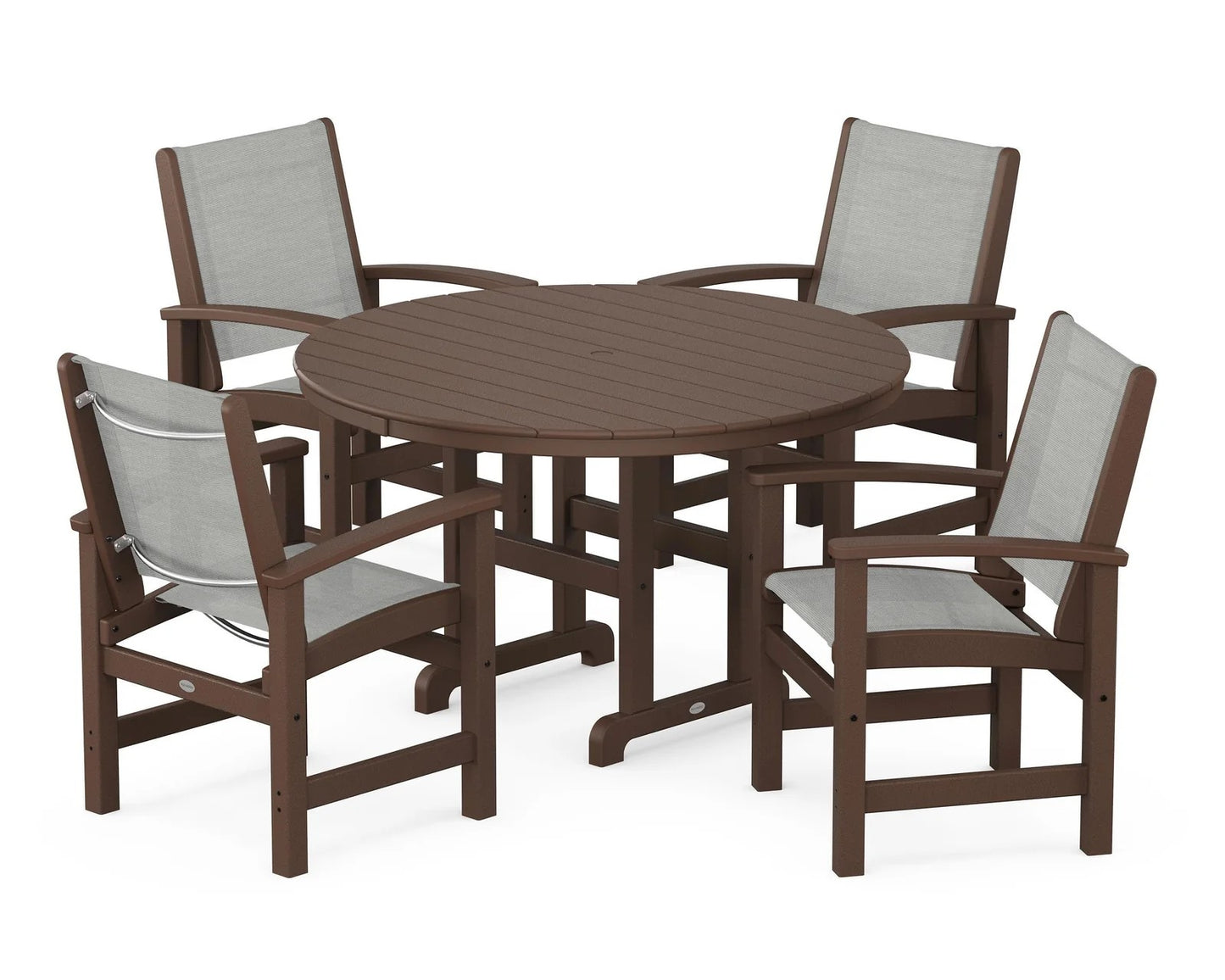 Polywood - Coastal 5-Piece Round Farmhouse Dining Set - FREE SHIPPING
