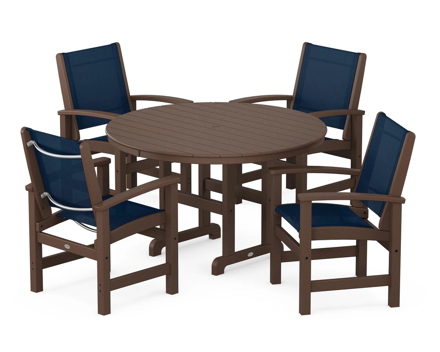 Polywood - Coastal 5-Piece Round Farmhouse Dining Set - FREE SHIPPING