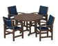 Polywood - Coastal 5-Piece Round Farmhouse Dining Set - FREE SHIPPING