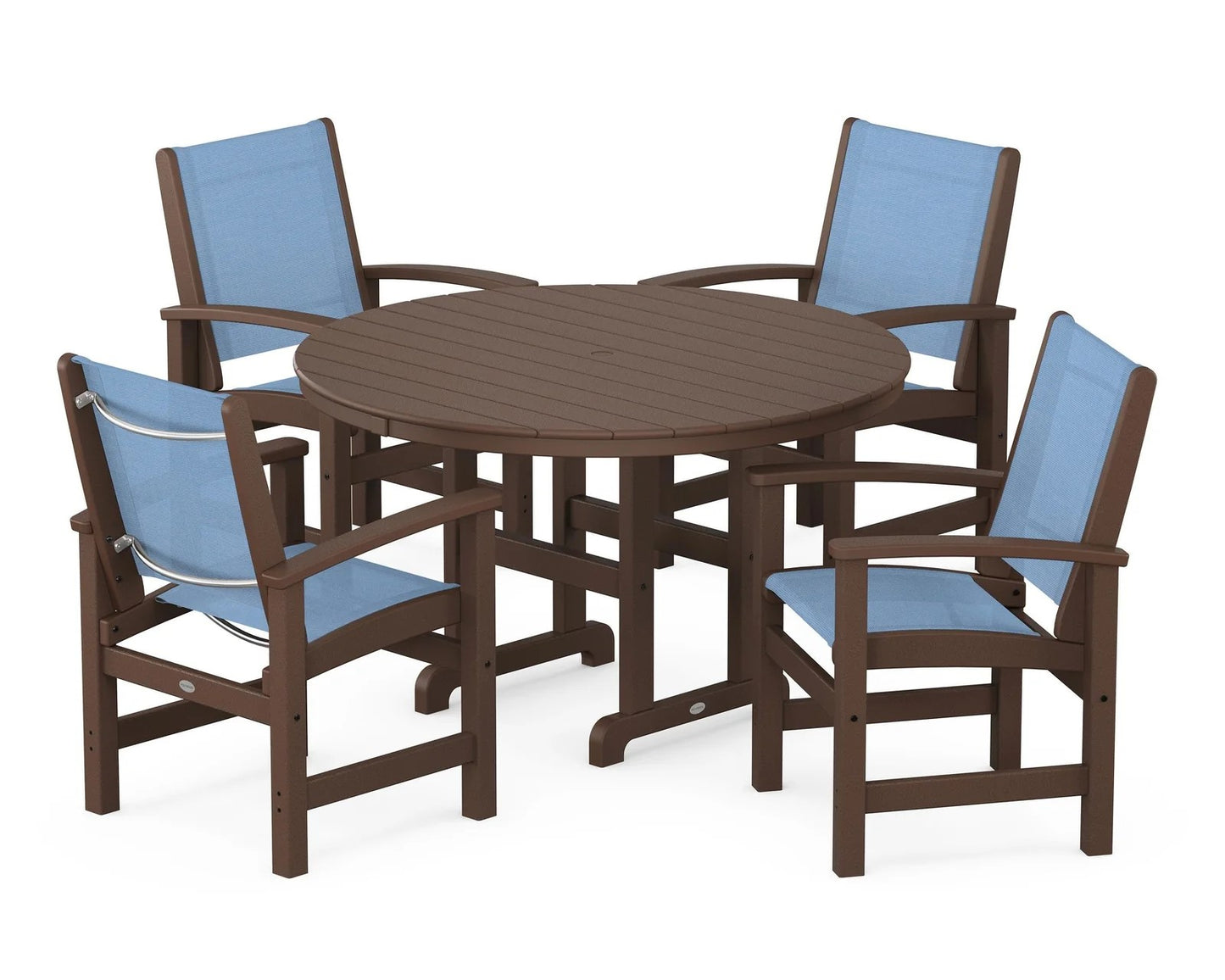 Polywood - Coastal 5-Piece Round Farmhouse Dining Set - FREE SHIPPING