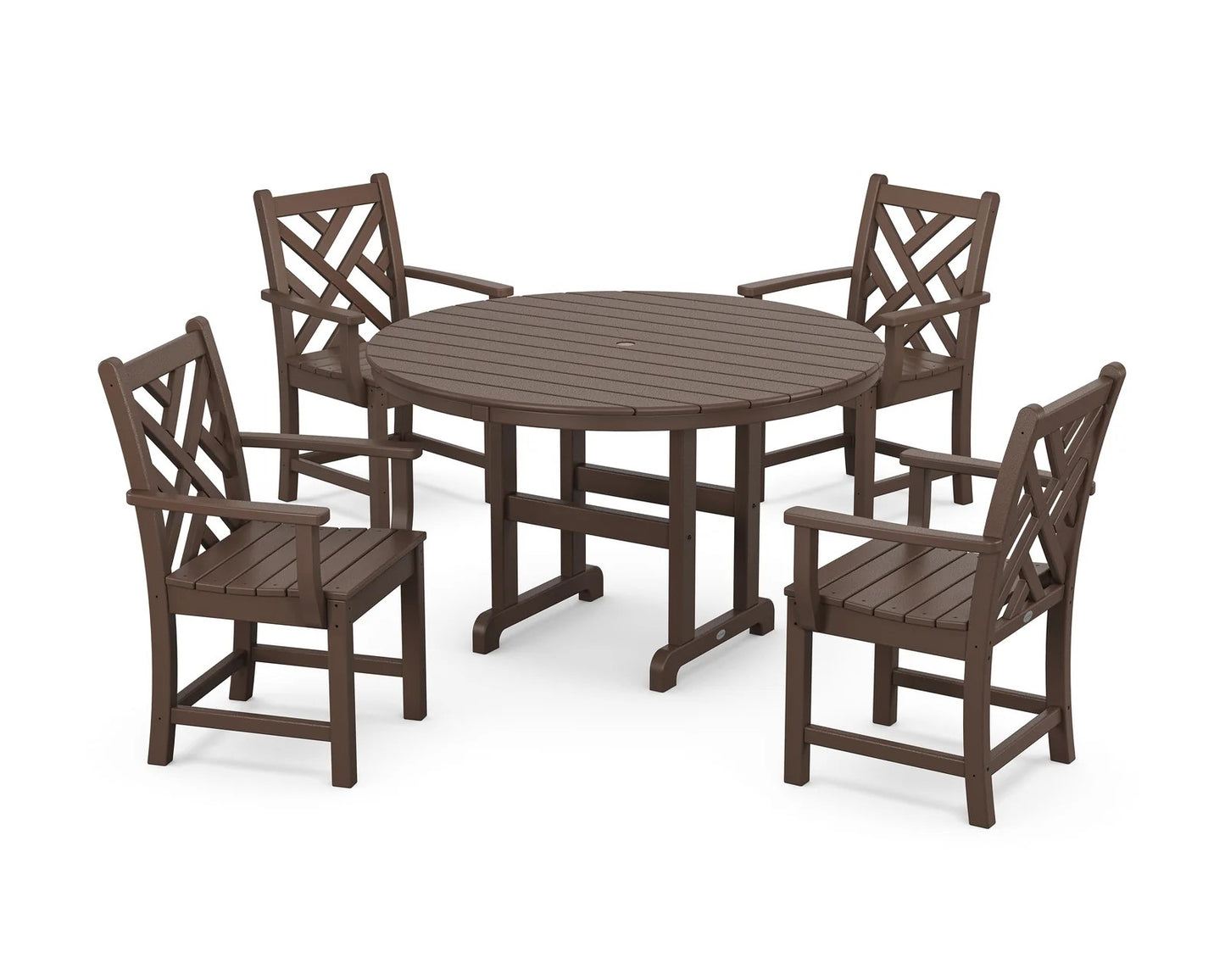 Polywood - Chippendale 5-Piece Round Farmhouse Dining Set - FREE SHIPPING