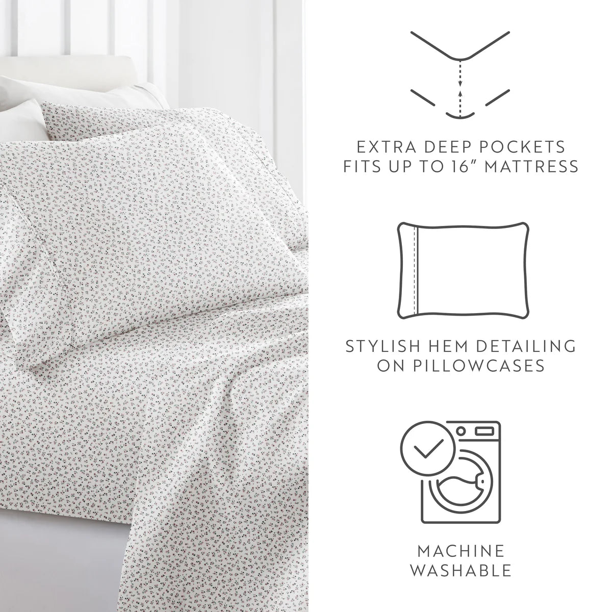 Ditsy Floral 4-Piece Patterned Sheet Set