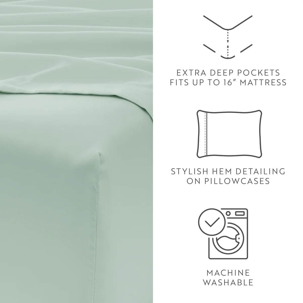 6-Piece Double Brushed Solid Sheet Set