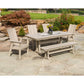 POLYWOOD Modern Curveback Adirondack 6-Piece Farmhouse Dining Set with Trestle Legs and Bench FREE SHIPPING