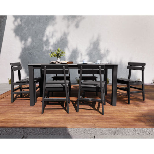 POLYWOOD Modern Studio Plaza Chair 7-Piece Parsons Table Dining Set FREE SHIPPING