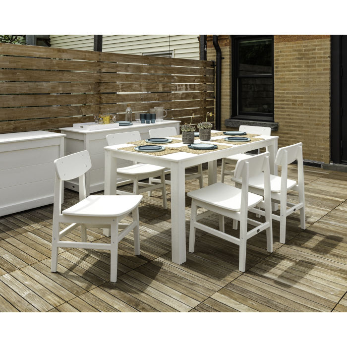POLYWOOD Modern Studio Urban Chair 7-Piece Parsons Table Dining Set FREE SHIPPING