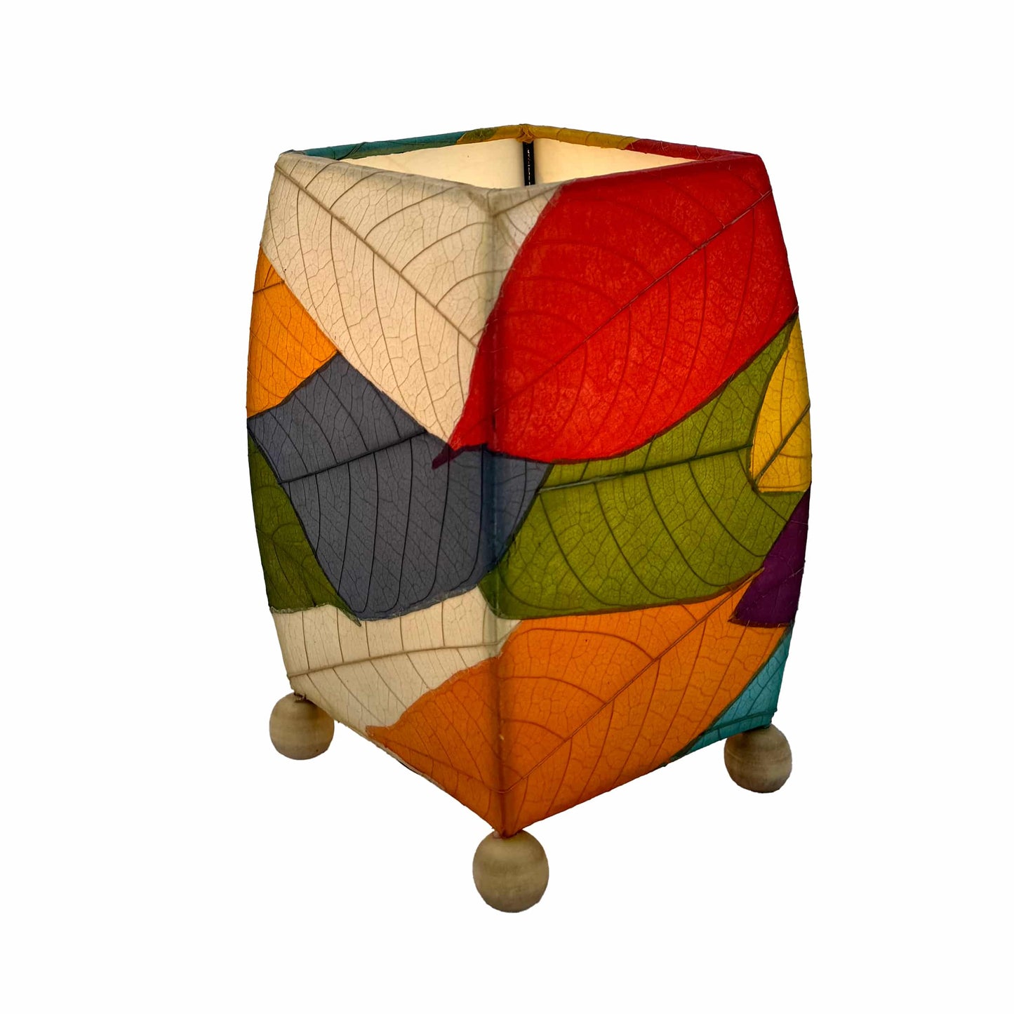 Mini Square Cocoa Leaf Table Lamp