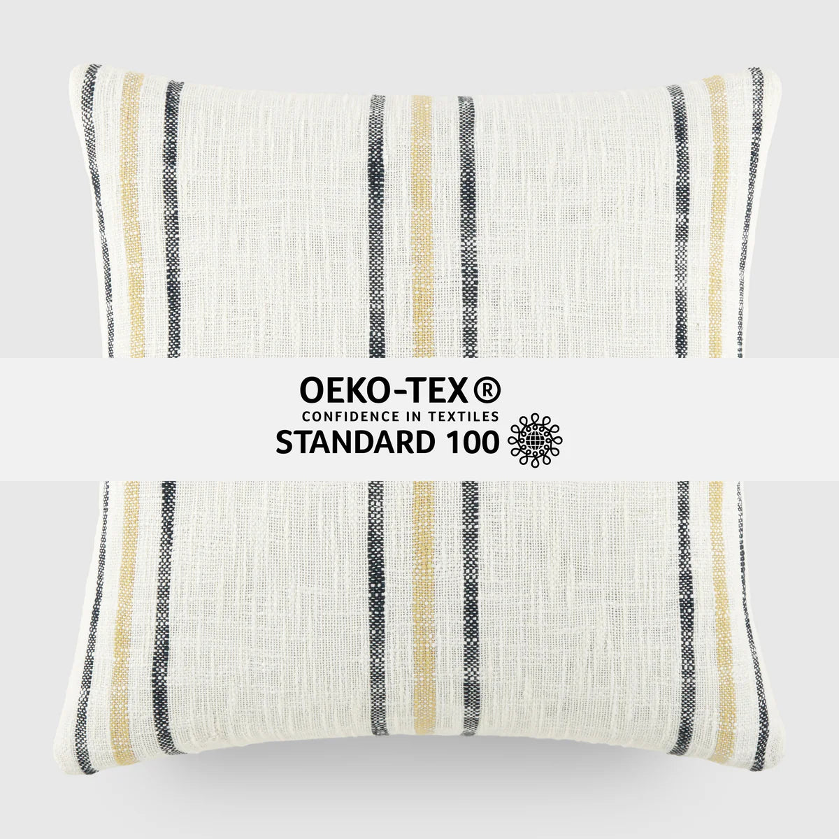 Framed Stripe Yarn-Dyed Cotton Decor Throw Pillow Cover