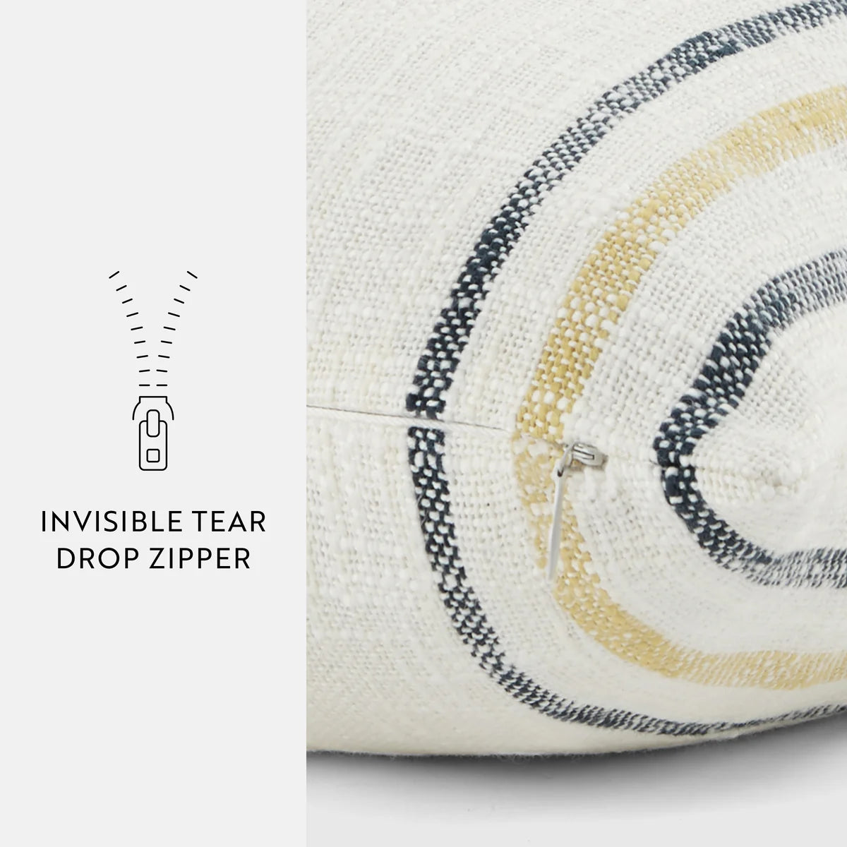 Framed Stripe Yarn-Dyed Cotton Decor Throw Pillow Cover