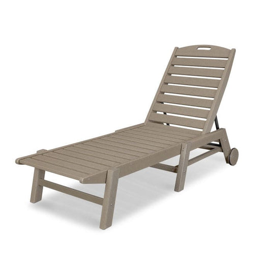 Polywood - Nautical Chaise with Wheels in Vintage Finish - FREE SHIPPING