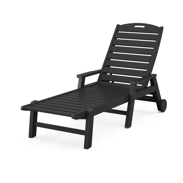 POLYWOOD Nautical Chaise with Arms & Wheels    FREE SHIPPING