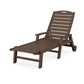 POLYWOOD Nautical Chaise with Arms & Wheels    FREE SHIPPING