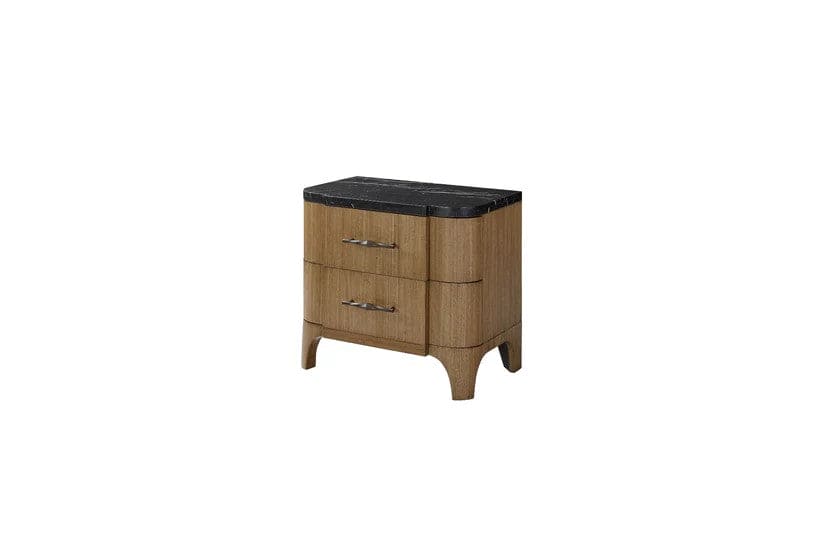Calia - 2 Drawer Stone Top Nightstand