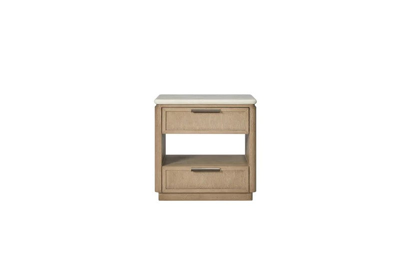 Trilogy - Toffee 2 Drawer Nightstand with Oak Veneer Drawer Fronts