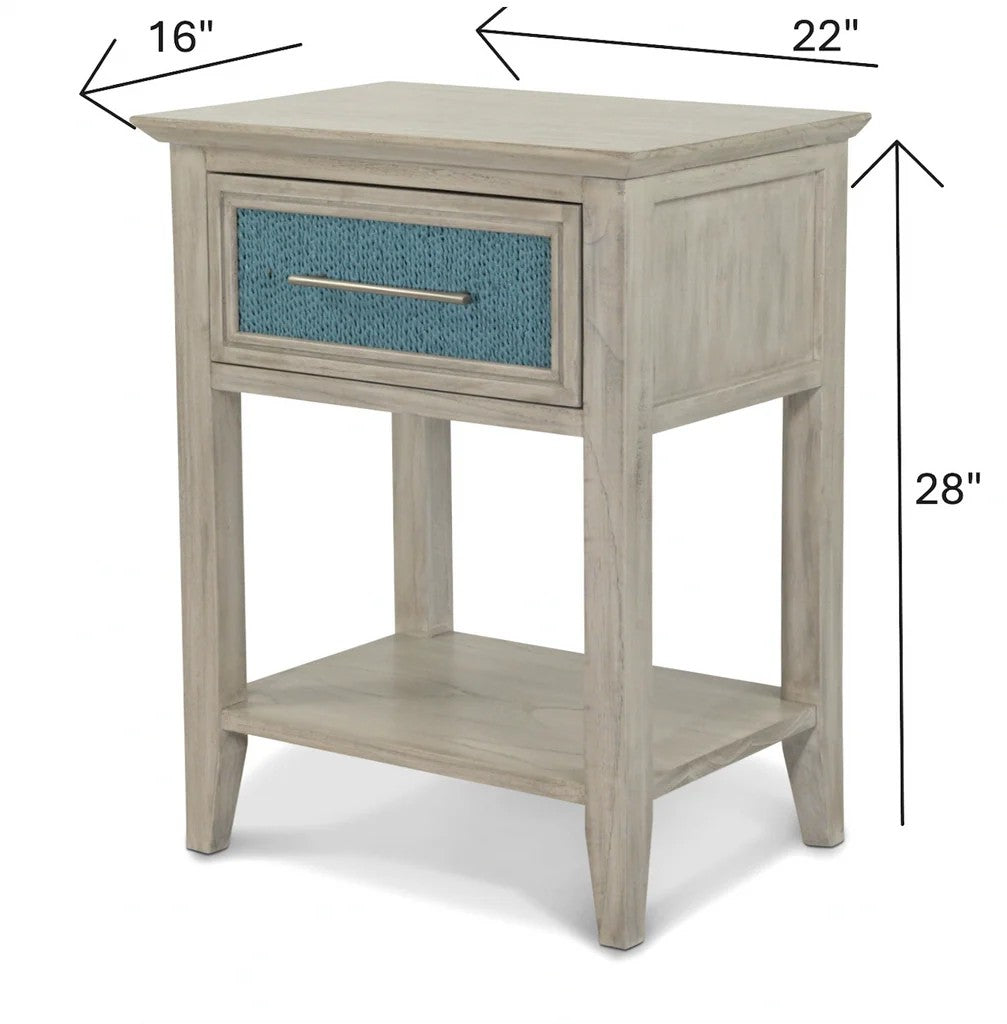 Sea Winds - Ocean Isles 1 Drawer Woven Nightstand w/ Power & USB A+C