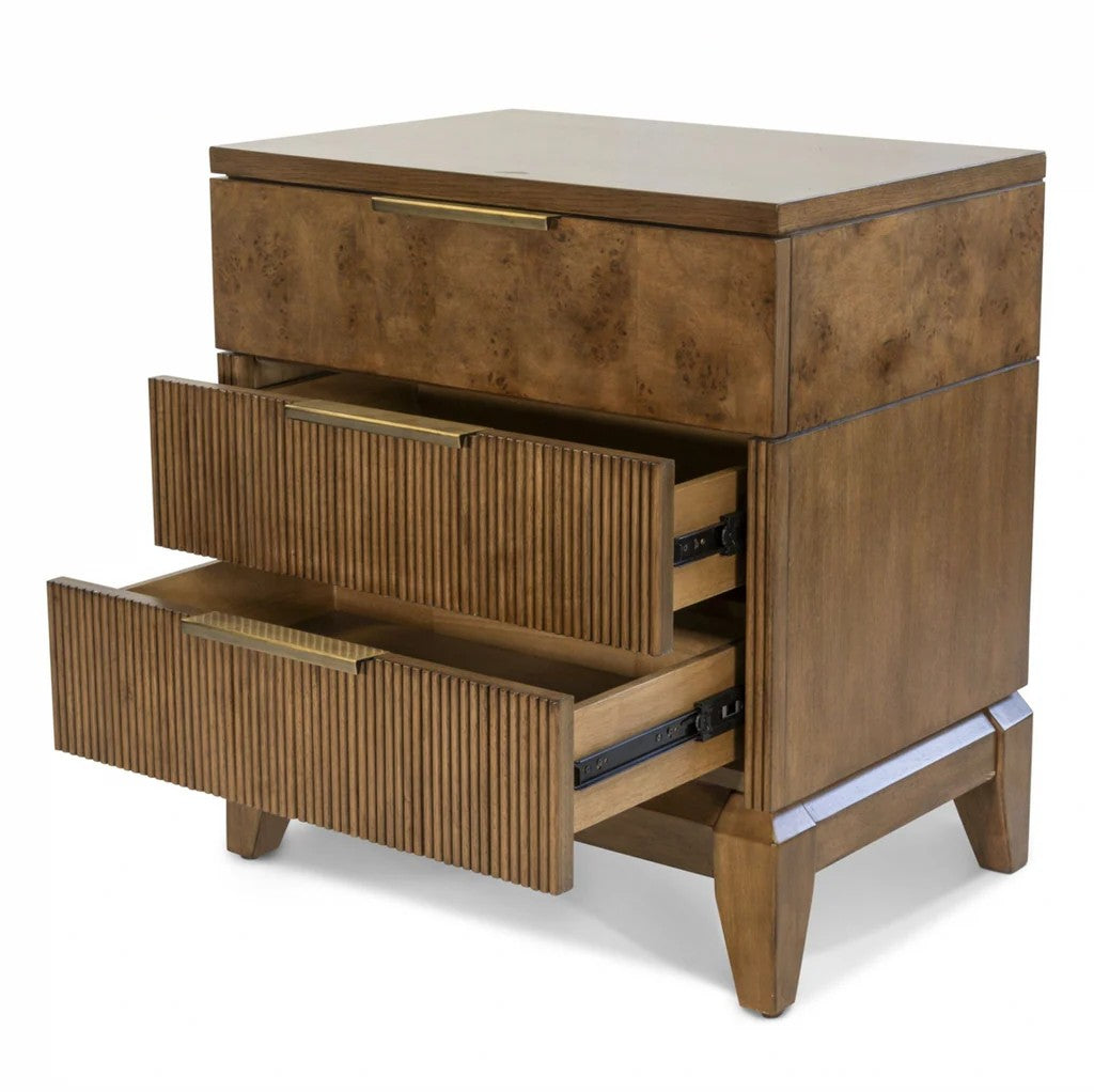Sea Winds - Manhattan Valley 3 Drawer Nightstand w/ Power & USB A + C