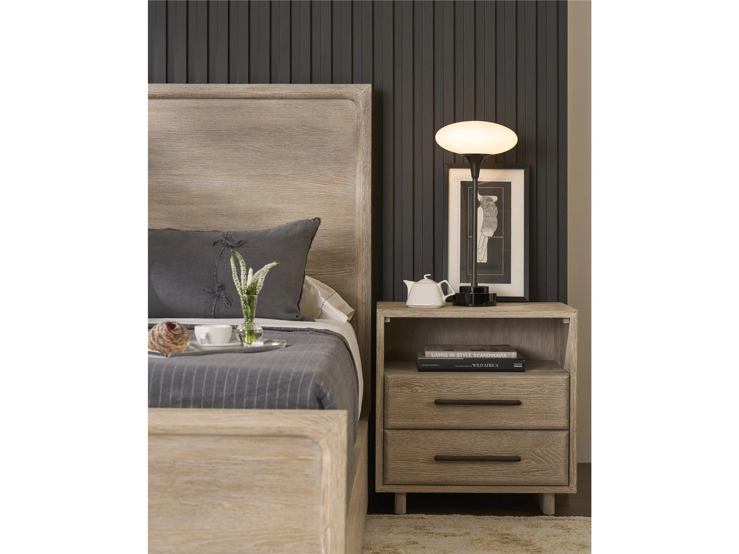 Universal - Sable & Desert-Modern Desert Open Storage Nightstand