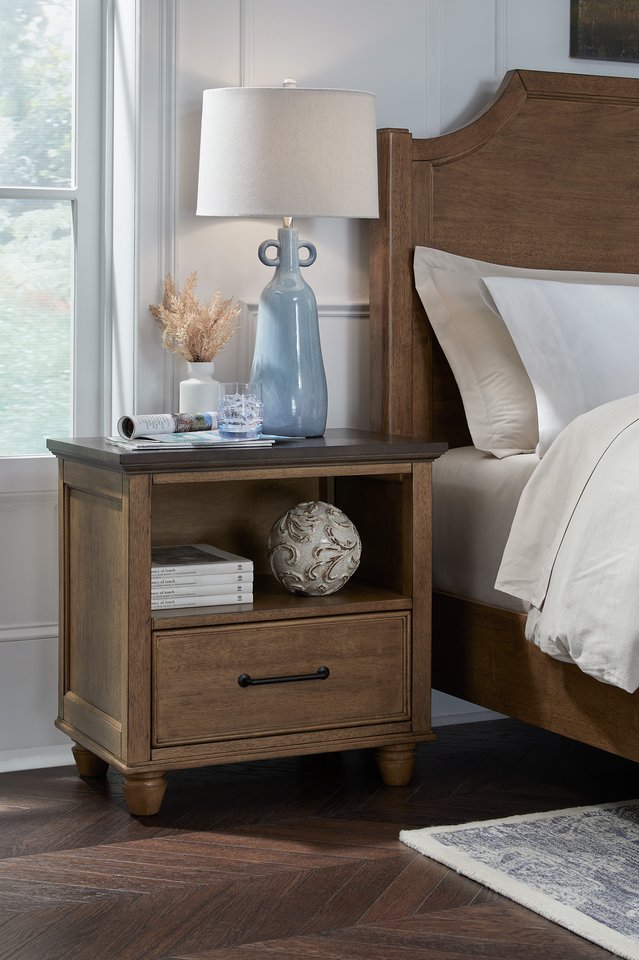 Vista - 1 Drawer Nightstand in Hickory & Coal