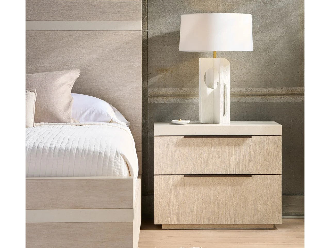 Universal - Mist & Veil-Modern Quartz Nightstand