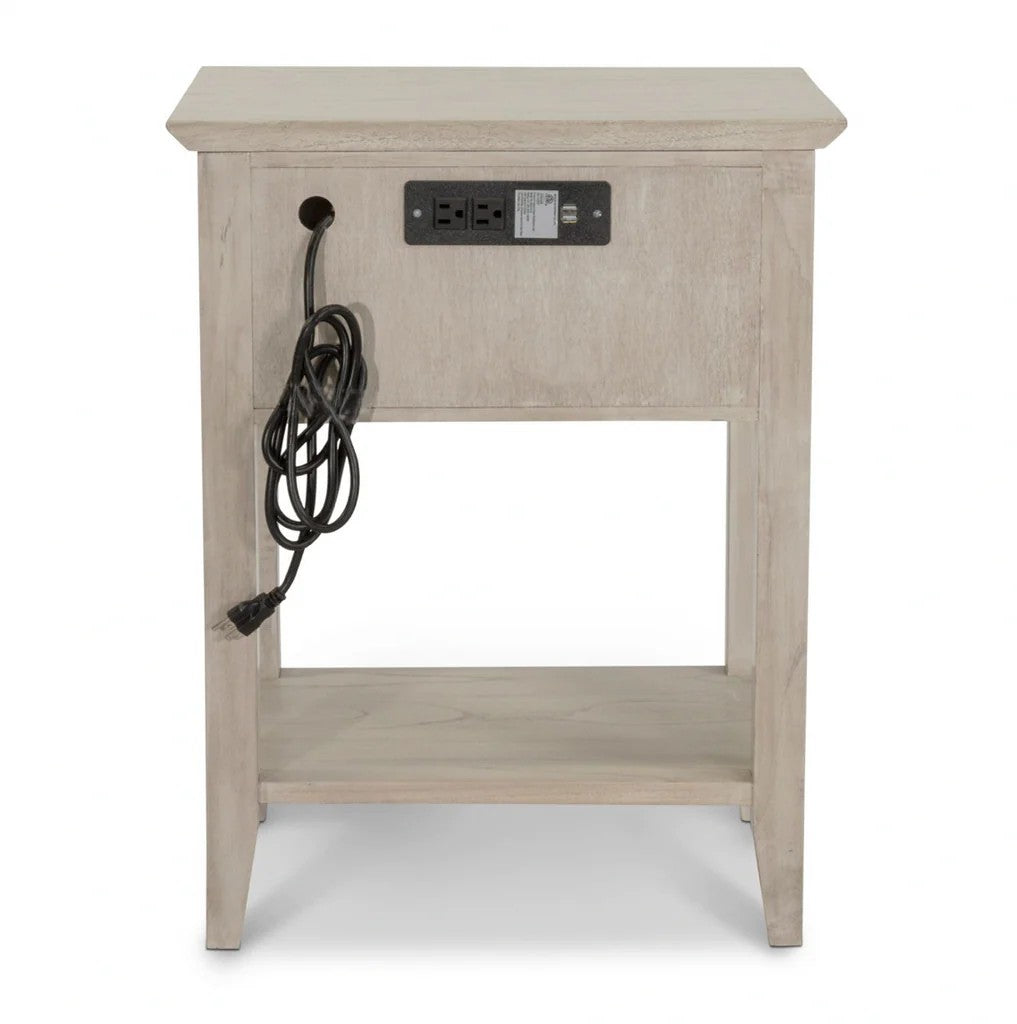Sea Winds - Ocean Isles 1 Drawer Woven Nightstand w/ Power & USB A+C