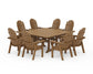 Polywood - Vineyard Curveback Adirondack 9-Piece Nautical Trestle Dining Set - FREE SHIPPING