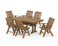 Polywood - Vineyard Folding Chair 7-Piece Farmhouse Dining Set with Trestle Legs - FREE SHIPPING