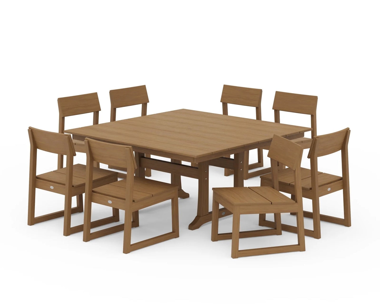Polywood - EDGE 9-Piece Farmhouse Trestle Dining Set - FREE SHIPPING