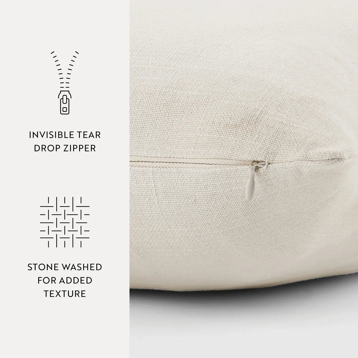Stone Washed & Distressed Cotton Decor Throw Pillow Cover
