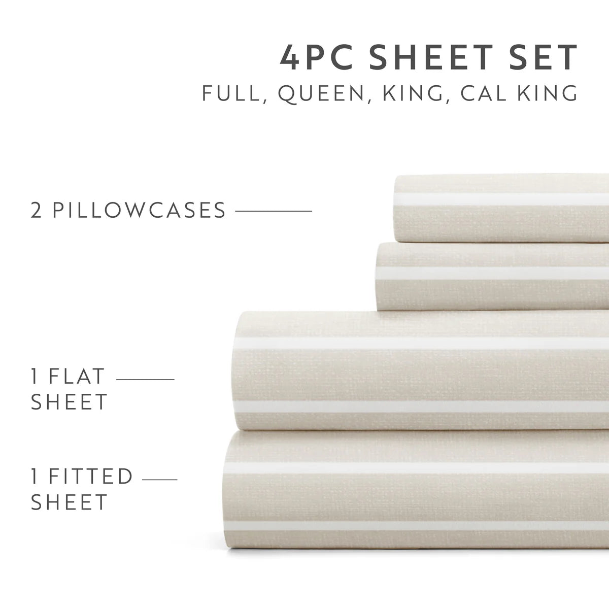 Distressed Awning Stripe 4-Piece Patterned Sheet Set