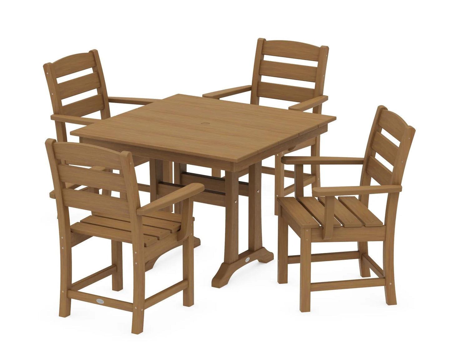Polywood - Lakeside 5-Piece Farmhouse Trestle Arm Chair Dining Set - FREE SHIPPING