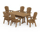Polywood - Nautical Curveback Adirondack 7-Piece Dining Set with Trestle Legs - FREE SHIPPING