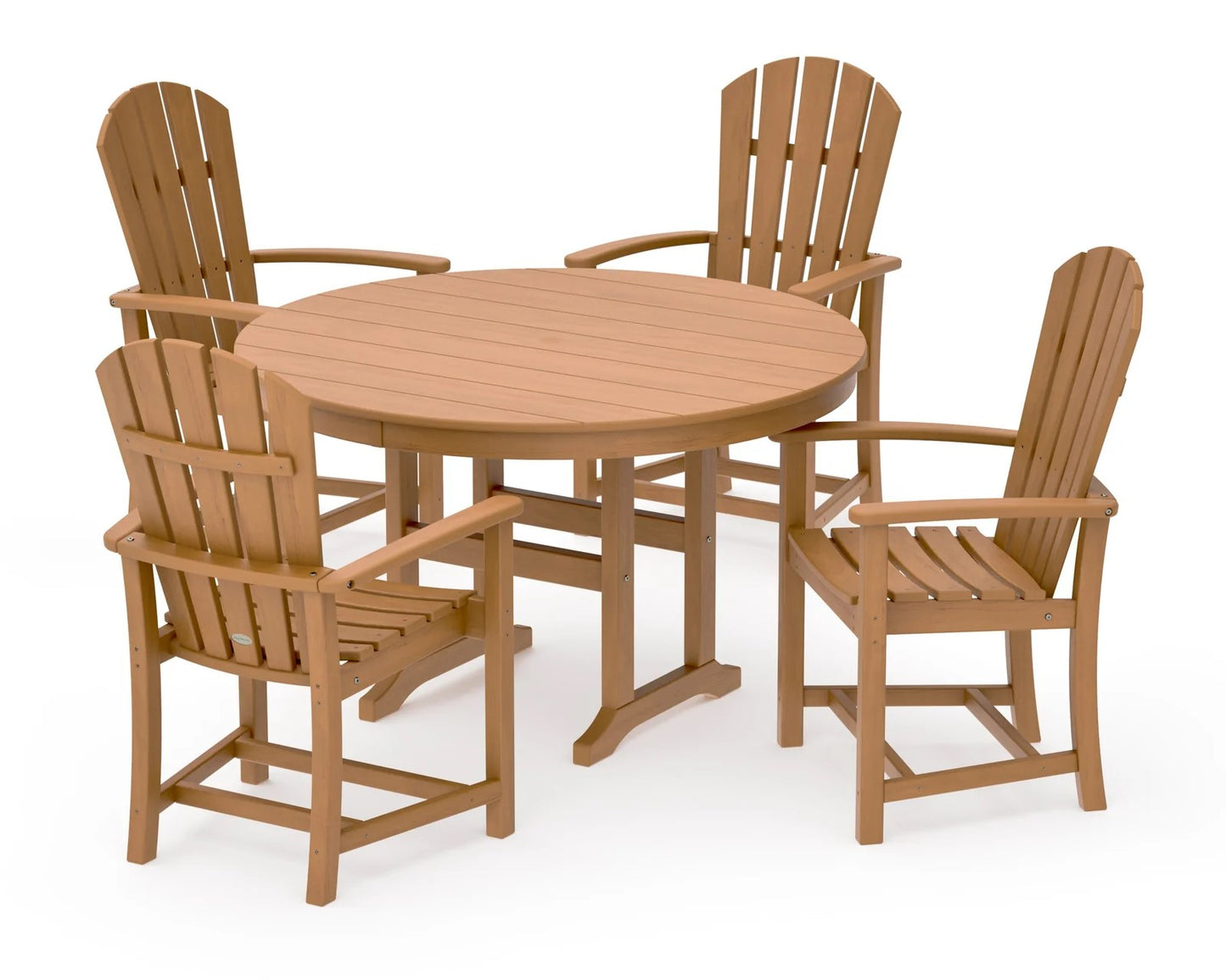 Polywood - Palm Coast 5-Piece Round Farmhouse Dining Set - FREE SHIPPING