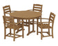 Polywood - La Casa Café 5-Piece Round Farmhouse Dining Set - FREE SHIPPING