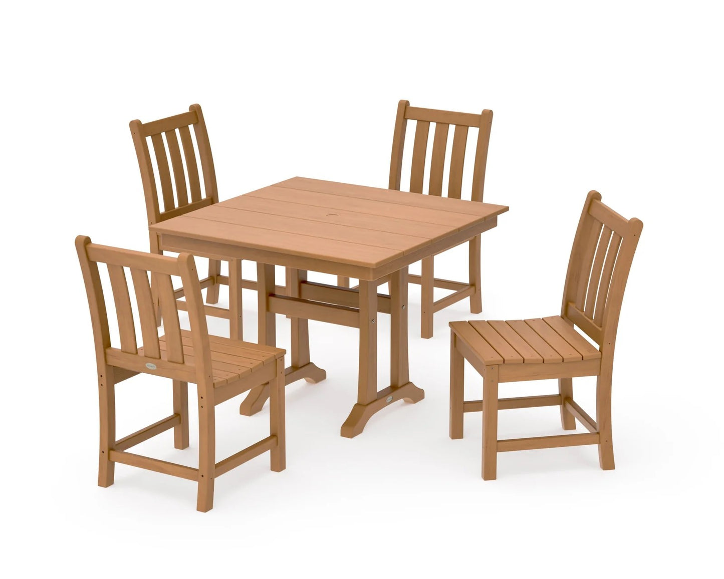 Polywood - Traditional Garden 5-Piece Farmhouse Trestle Dining Set - FREE SHIPPING