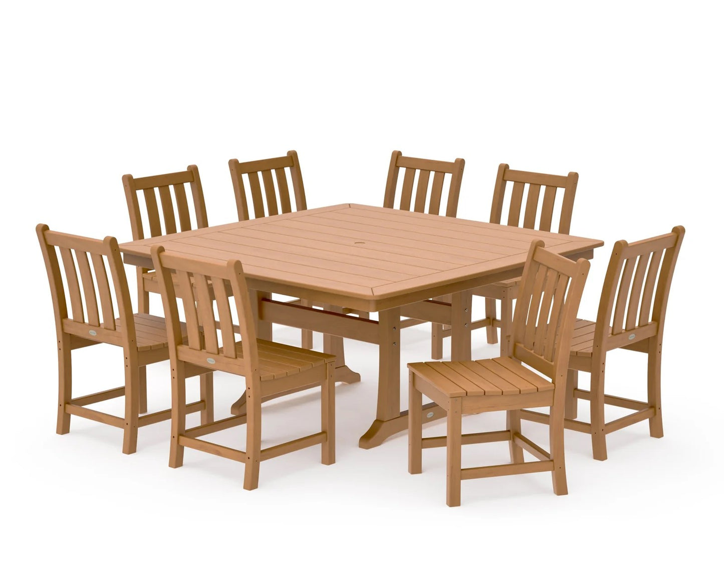 Polywood - Traditional Garden 9-Piece Nautical Trestle Dining Set - FREE SHIPPING