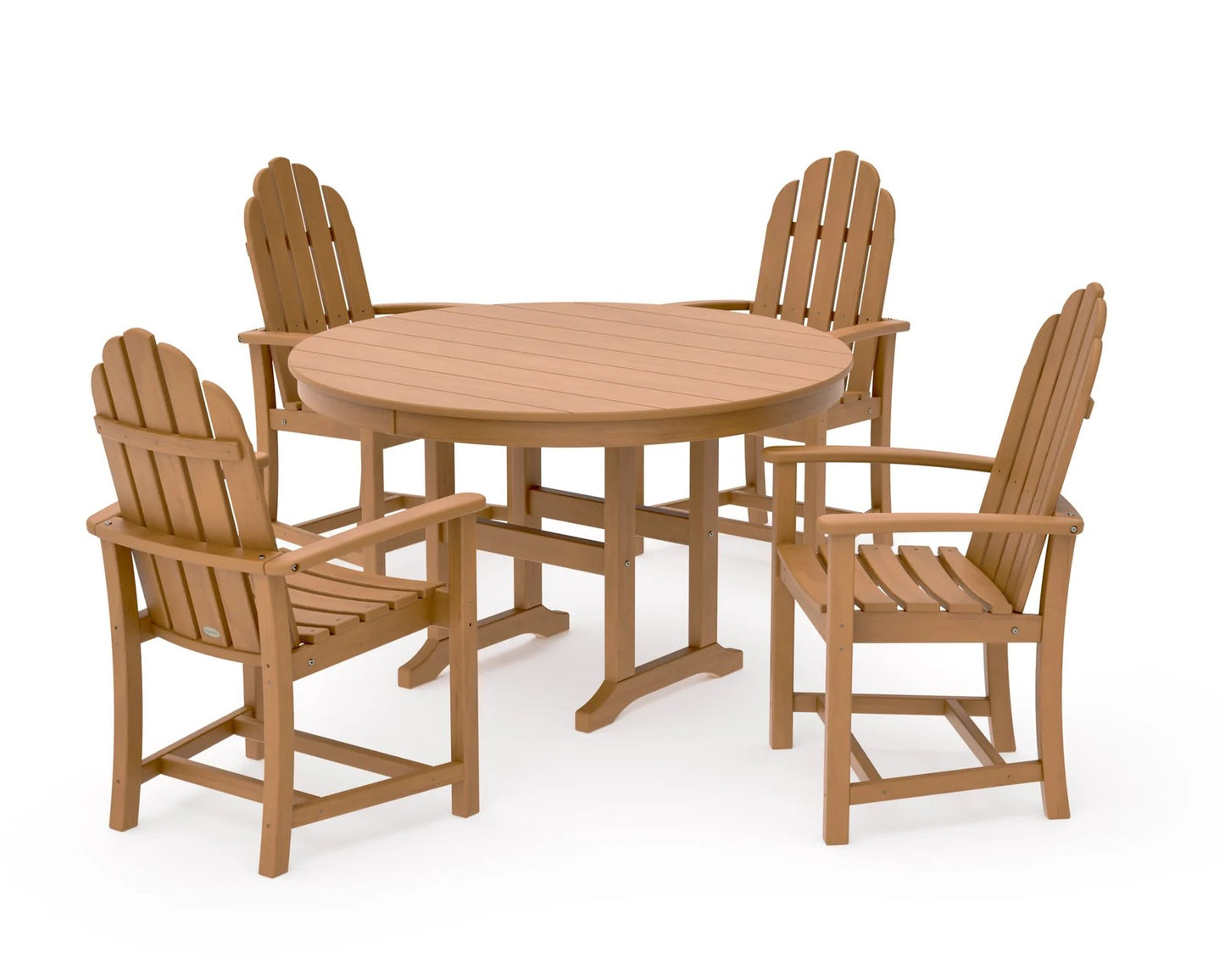 Polywood - Classic Adirondack 5-Piece Round Farmhouse Dining Set - FREE SHIPPING