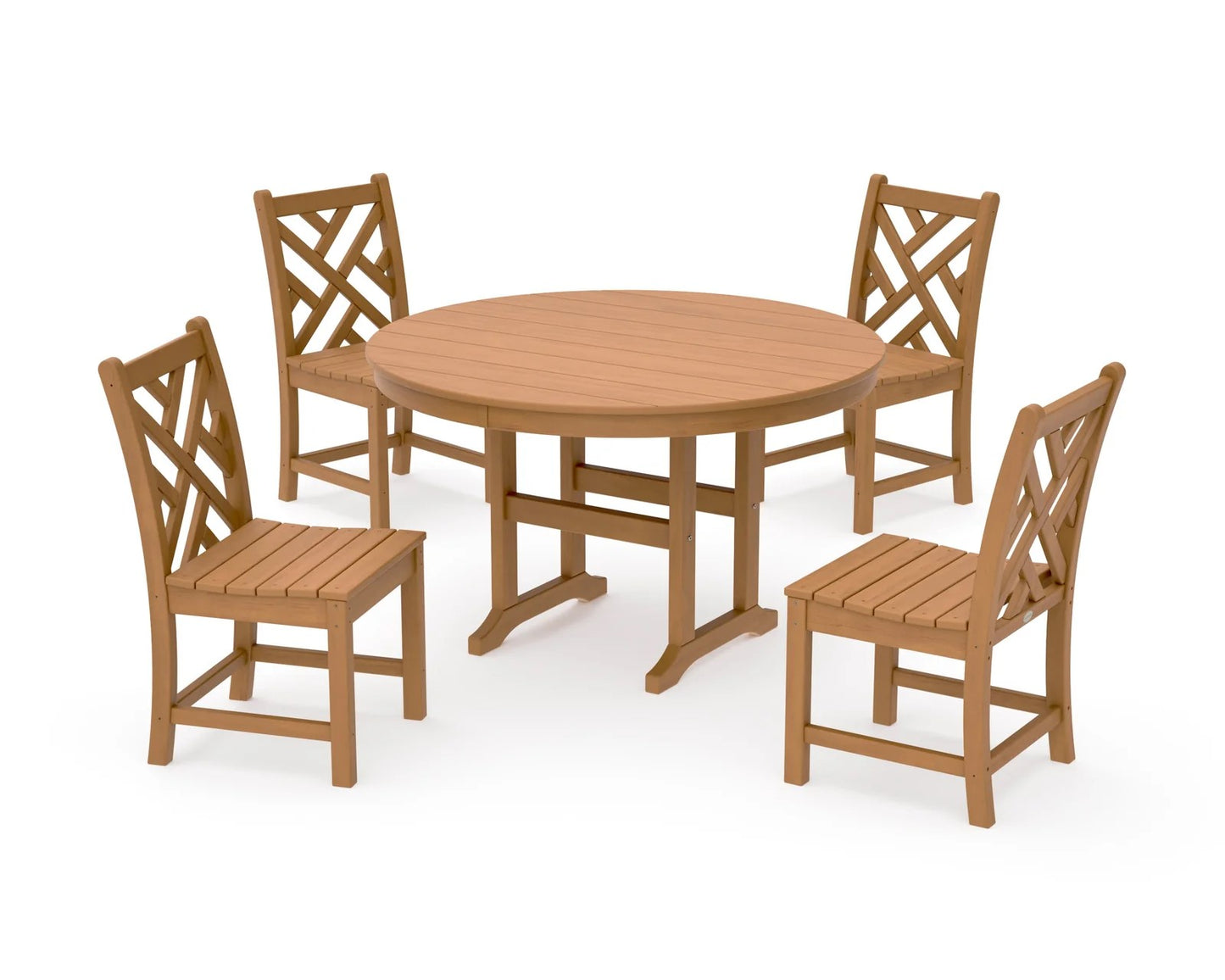 Polywood - Chippendale 5-Piece Round Farmhouse Side Chair Dining Set - FREE SHIPPING