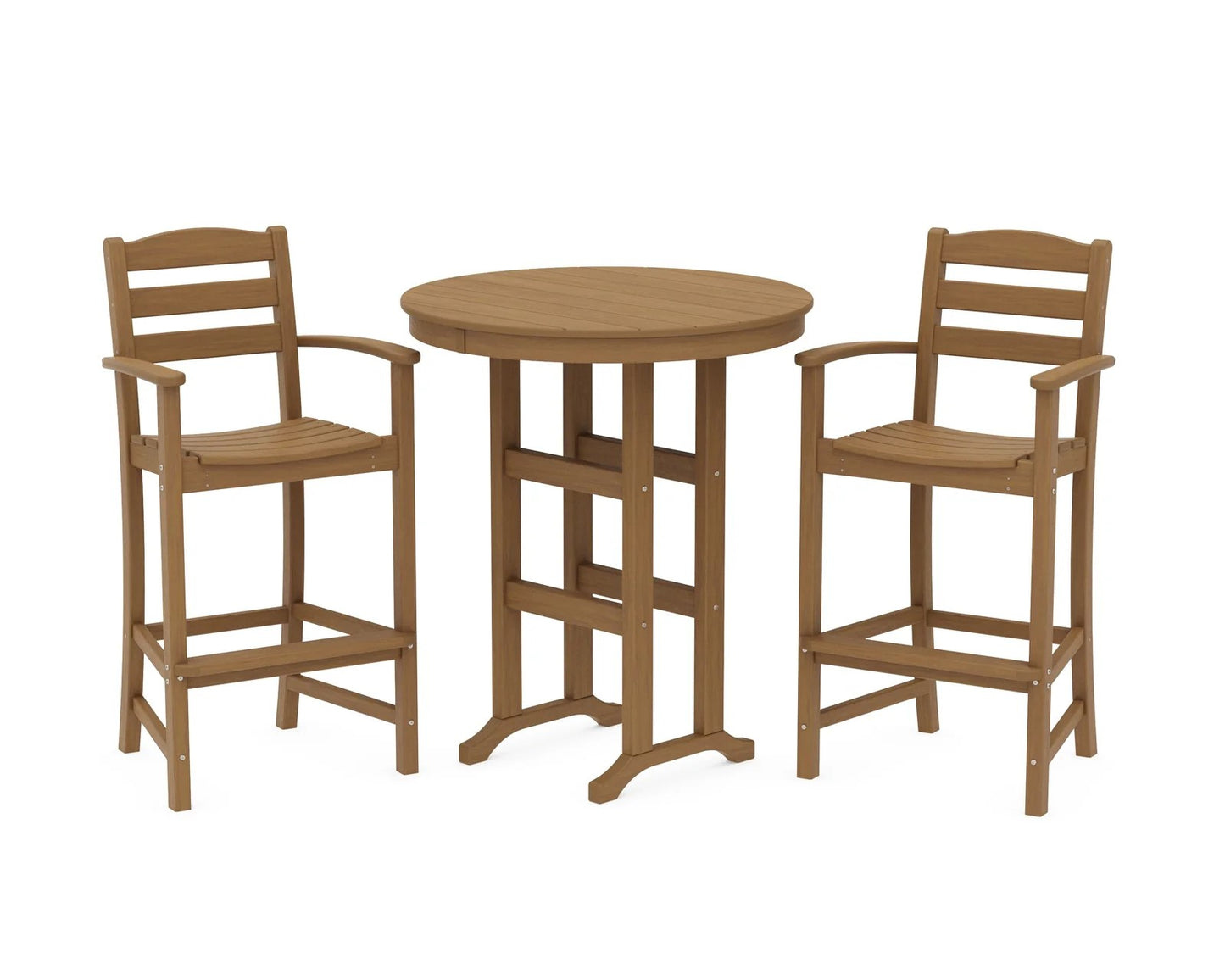 Polywood - La Casa Café 3-Piece Round Farmhouse Bar Set - FREE SHIPPING