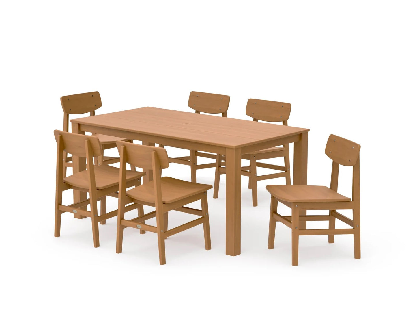 Polywood - Modern Studio Urban Chair 7-Piece Parsons Table Dining Set - FREE SHIPPING