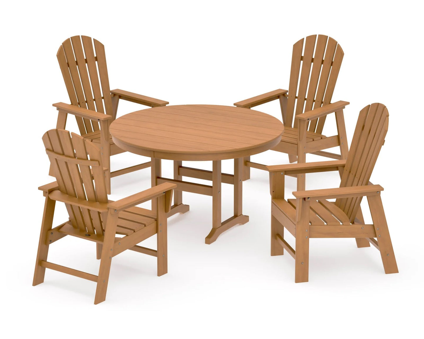Polywood - South Beach 5-Piece Round Farmhouse Dining Set - FREE SHIPPING