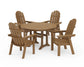 Polywood - Vineyard Curveback Adirondack 5-Piece Nautical Trestle Dining Set - FREE SHIPPING