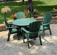 POLYWOOD Nautical Curveback Adirondack 5-Piece Round Dining Set with Trestle Legs FREE SHIPPING