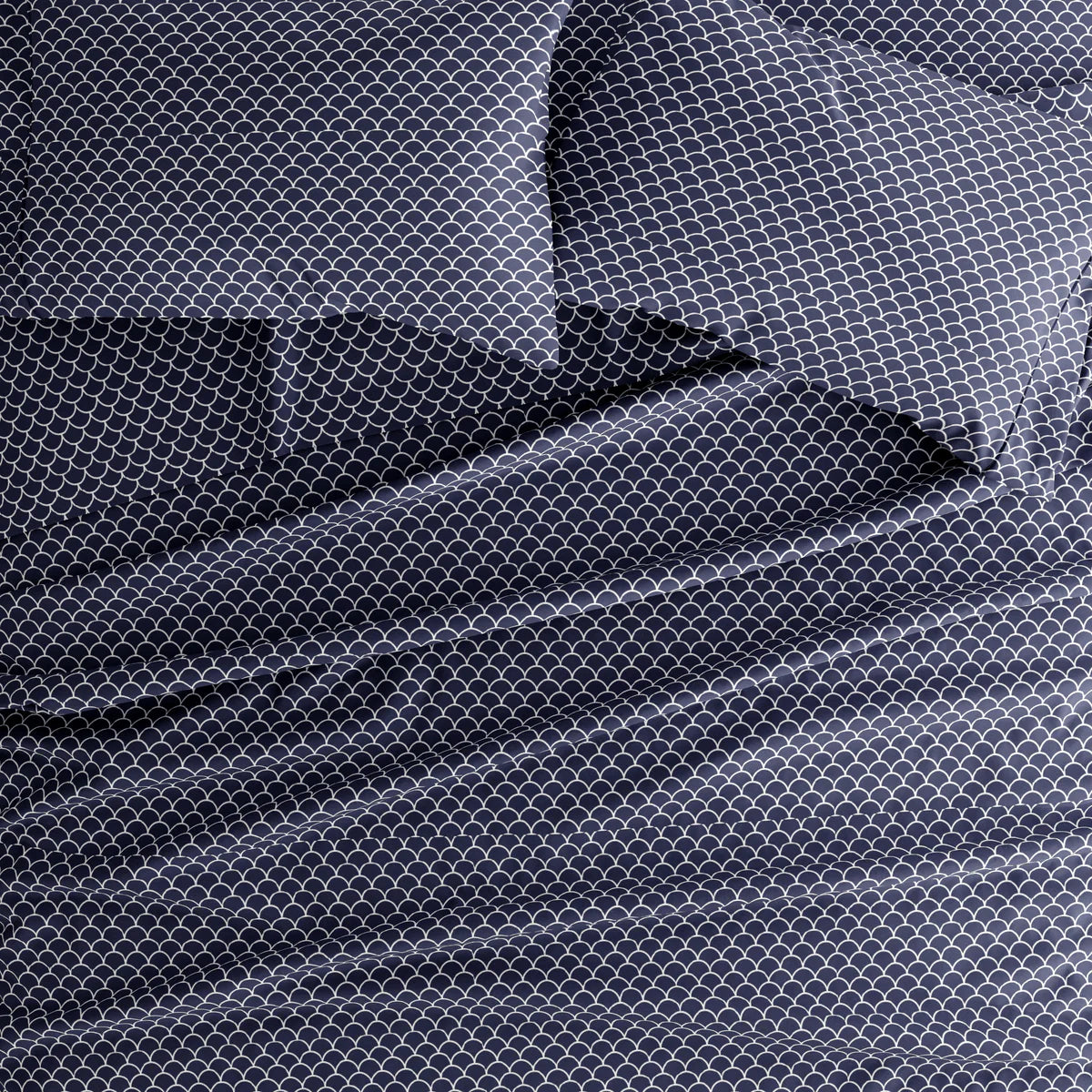 Scallops 4-Piece Patterned Sheet Set