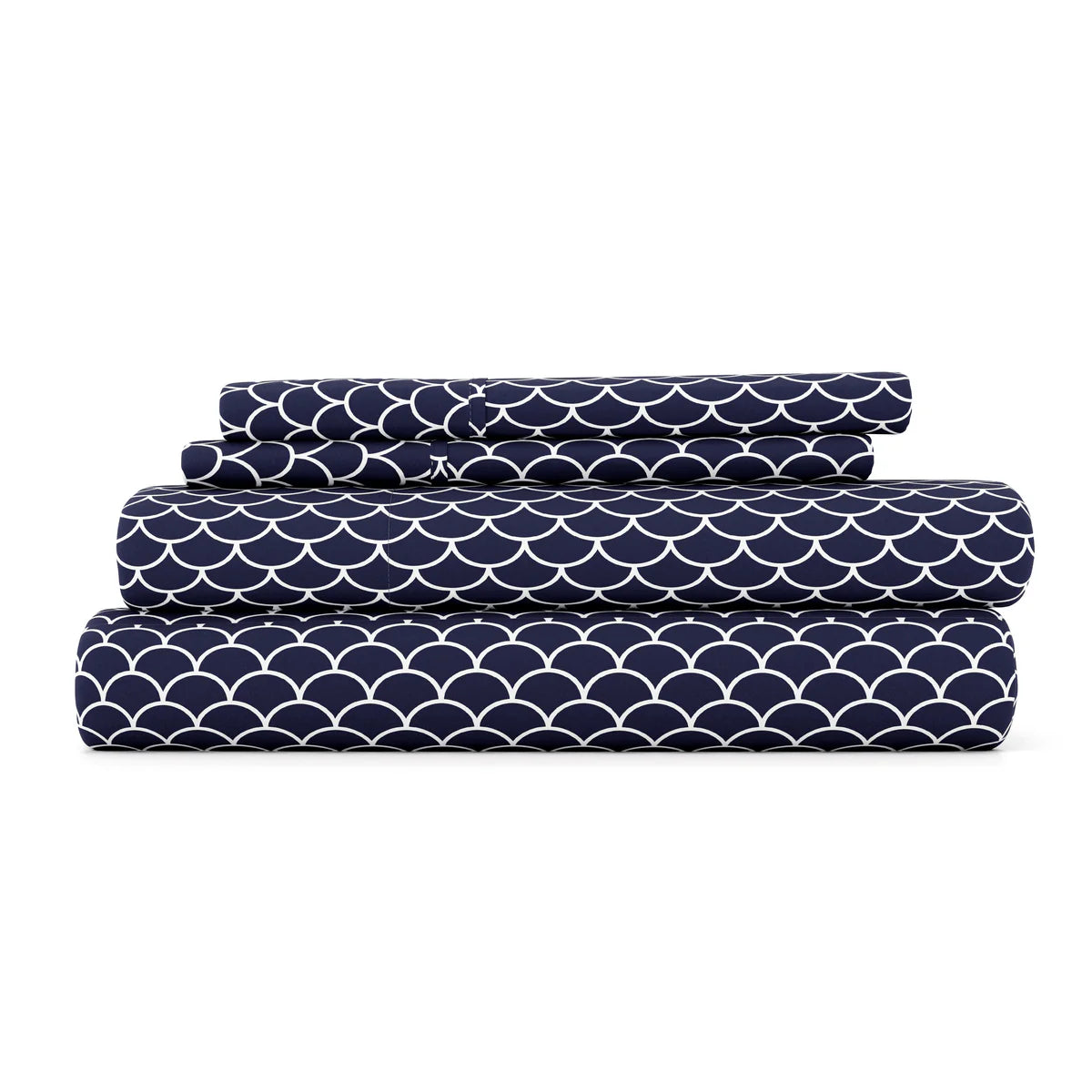 Scallops 4-Piece Patterned Sheet Set