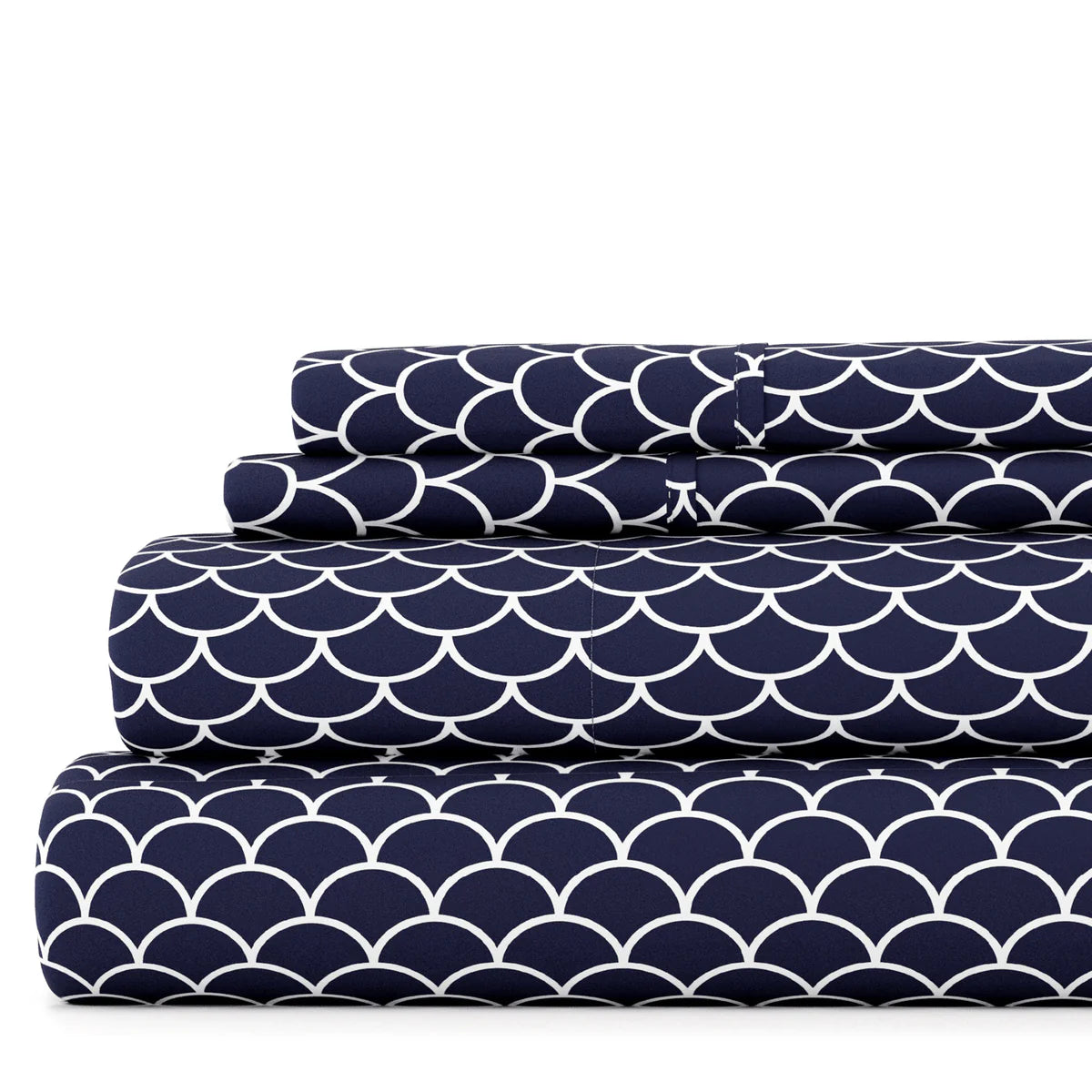 Scallops 4-Piece Patterned Sheet Set