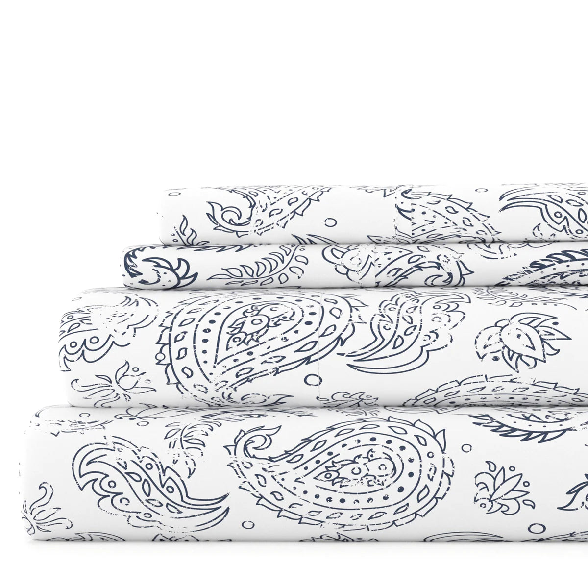Coarse Paisley 4-Piece Patterned Sheet Set