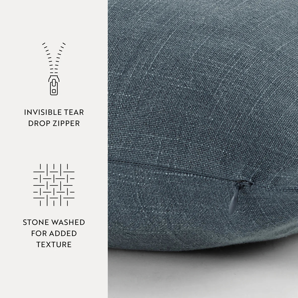 Stone Washed & Distressed Cotton Decor Throw Pillow Cover