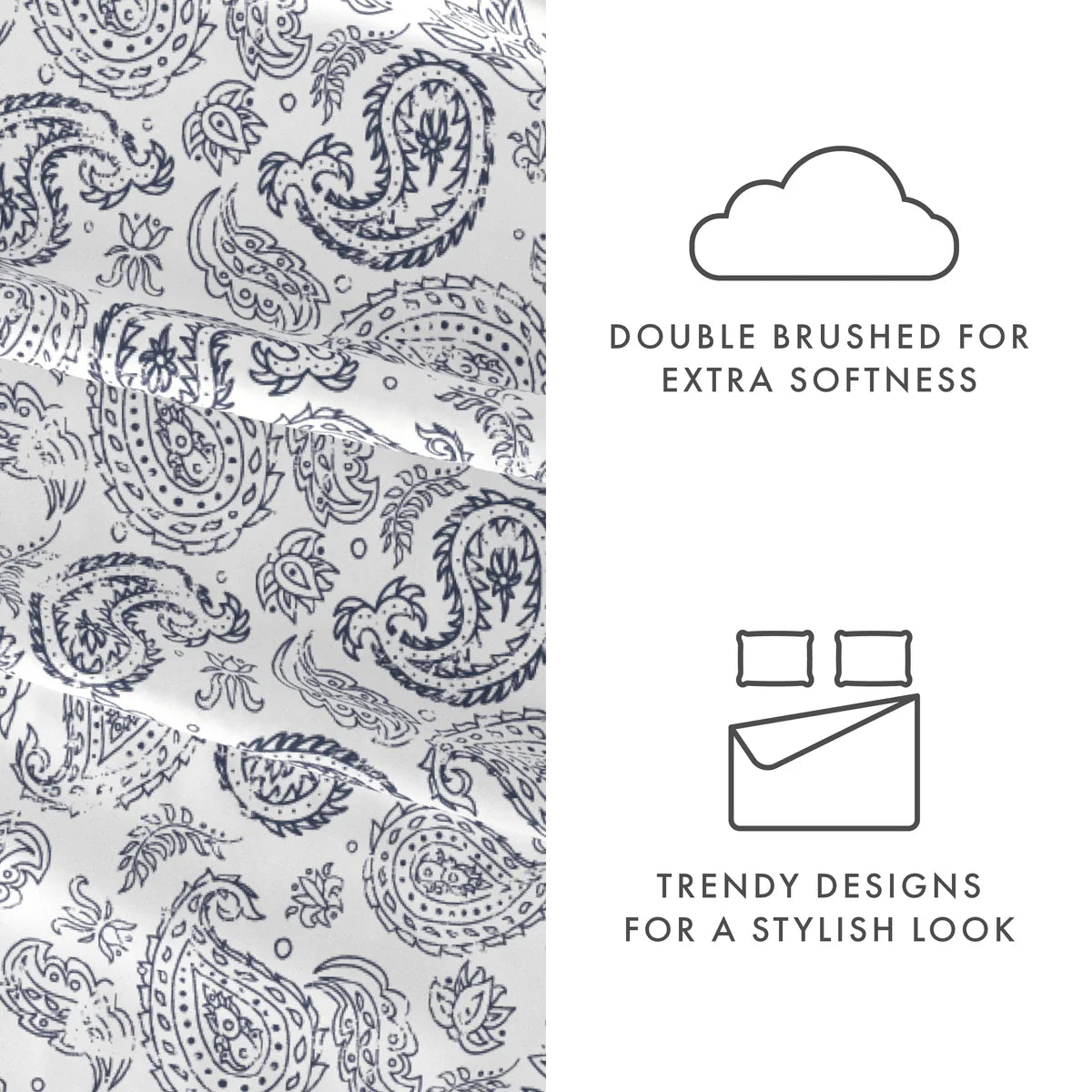 Coarse Paisley 4-Piece Patterned Sheet Set