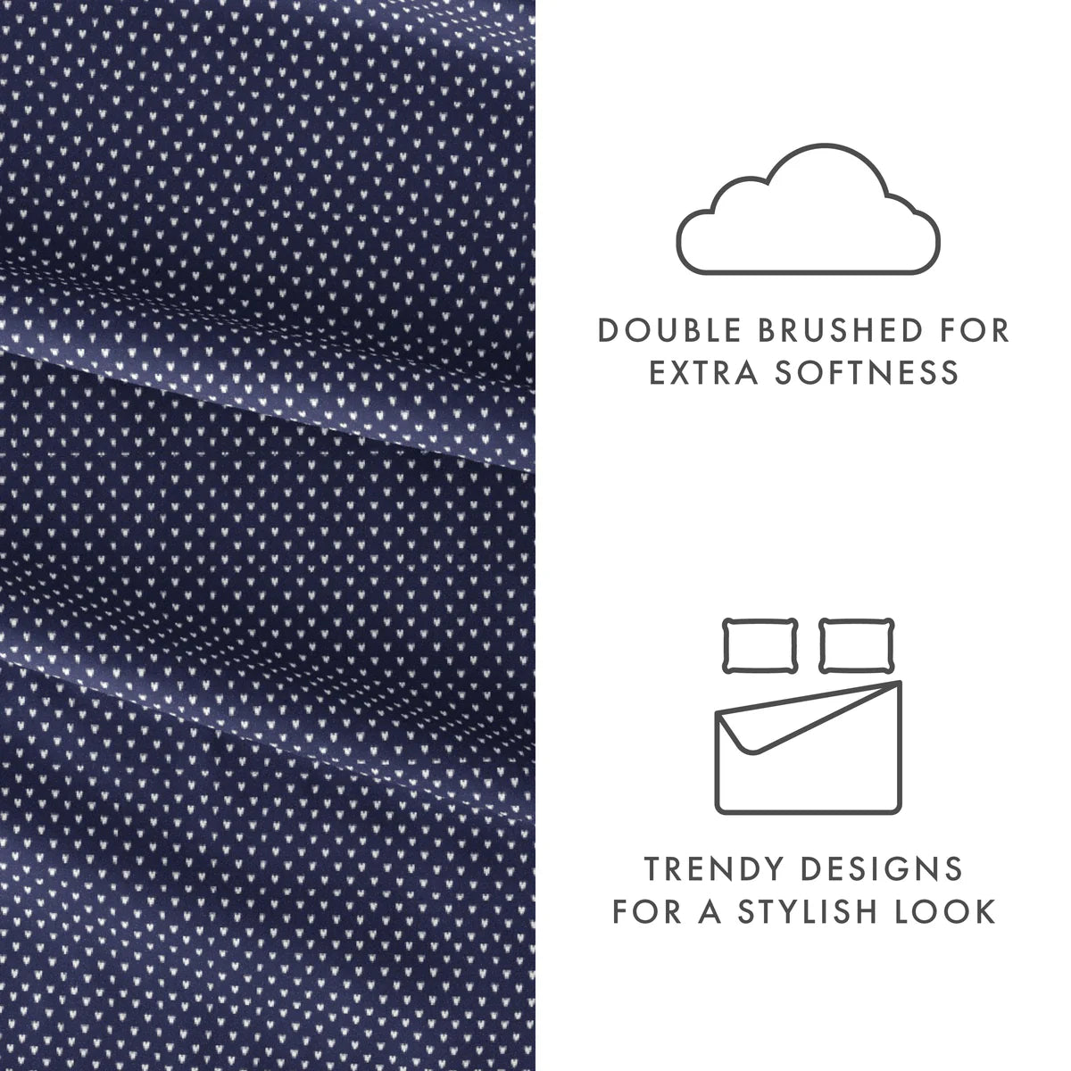 My Heart 4-Piece Patterned Sheet Set